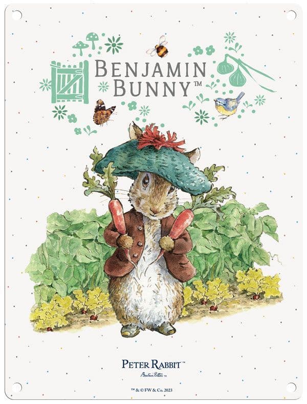 Benjamin Bunny by Beatrix Potter Licensed Large Steel Sign 400mm x 300mm 6278 (1)